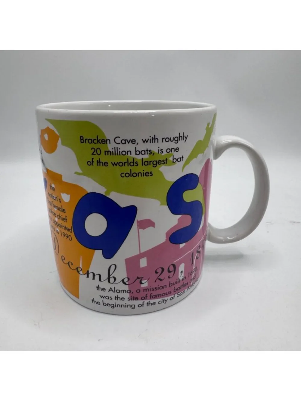 Starbucks Texas Mug 1997 States Of Bean Collection Ceramic Colorful Design Coffe